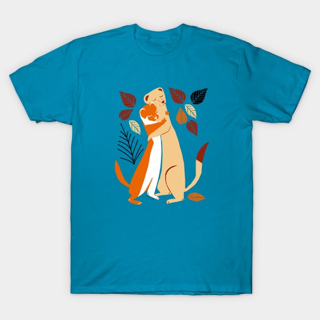 Autumn weasel hugs #1 T-Shirt by belettelepink